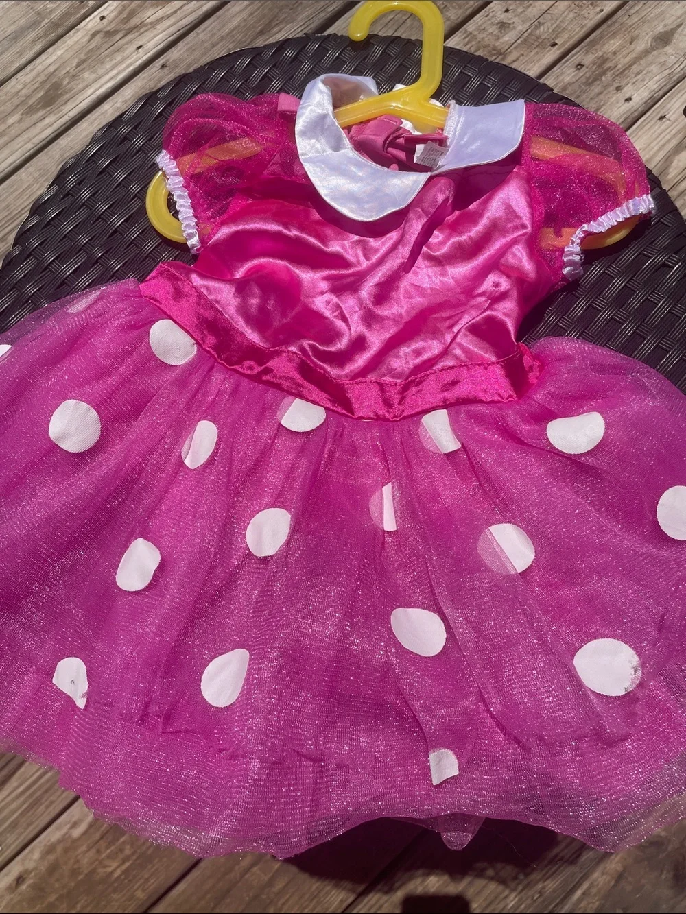 Disney Minnie Mouse Pink Polka Dot Tutu Costume Dress Girls Dress-Up Size 3/4